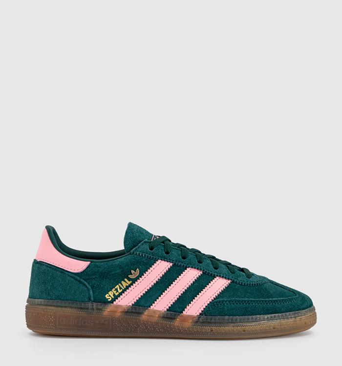 adidas Handball Spezial Trainers Collegiate Green Pink Spark Gold Metallic