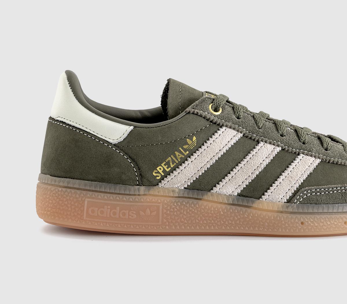 adidasHandball Spezial TrainersOlive Stata Satin Stitch White Gum
