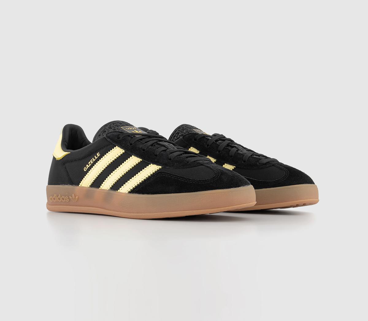 adidasGazelle Indoor TrainersBlack Yellow Gum