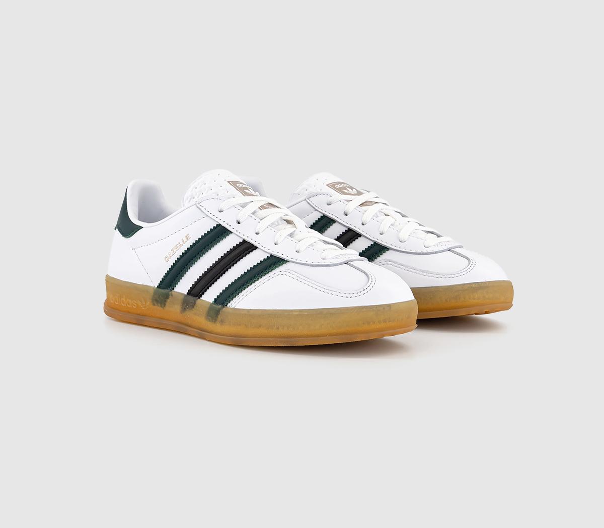 adidasGazelle Indoor TrainersWhite Collegiate Green Black