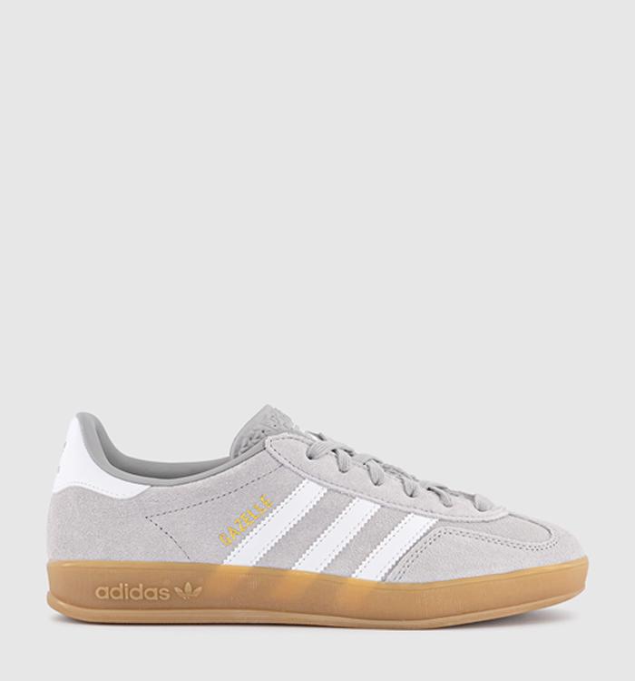 adidas Gazelle Indoor Trainers Grey Two White Gold Metallic