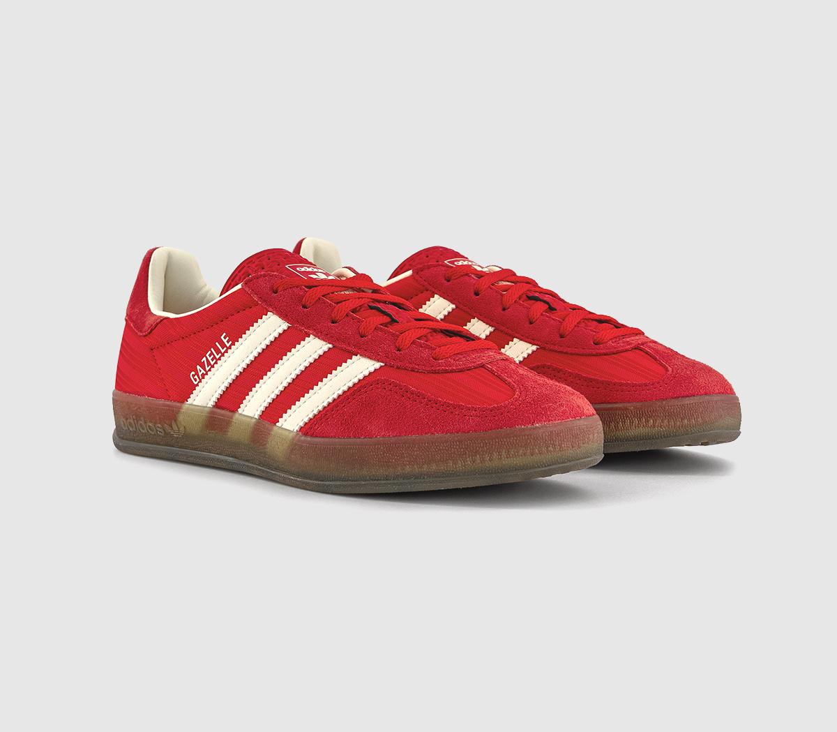 adidasGazelle Indoor Trainers adidasGazelle Indoor Trainers Red Better Scarlet Cream White