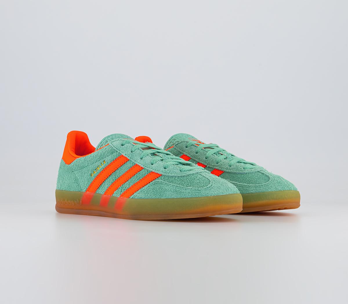adidasGazelle Indoor Trainers Pulse Mint Solar Orange Gum