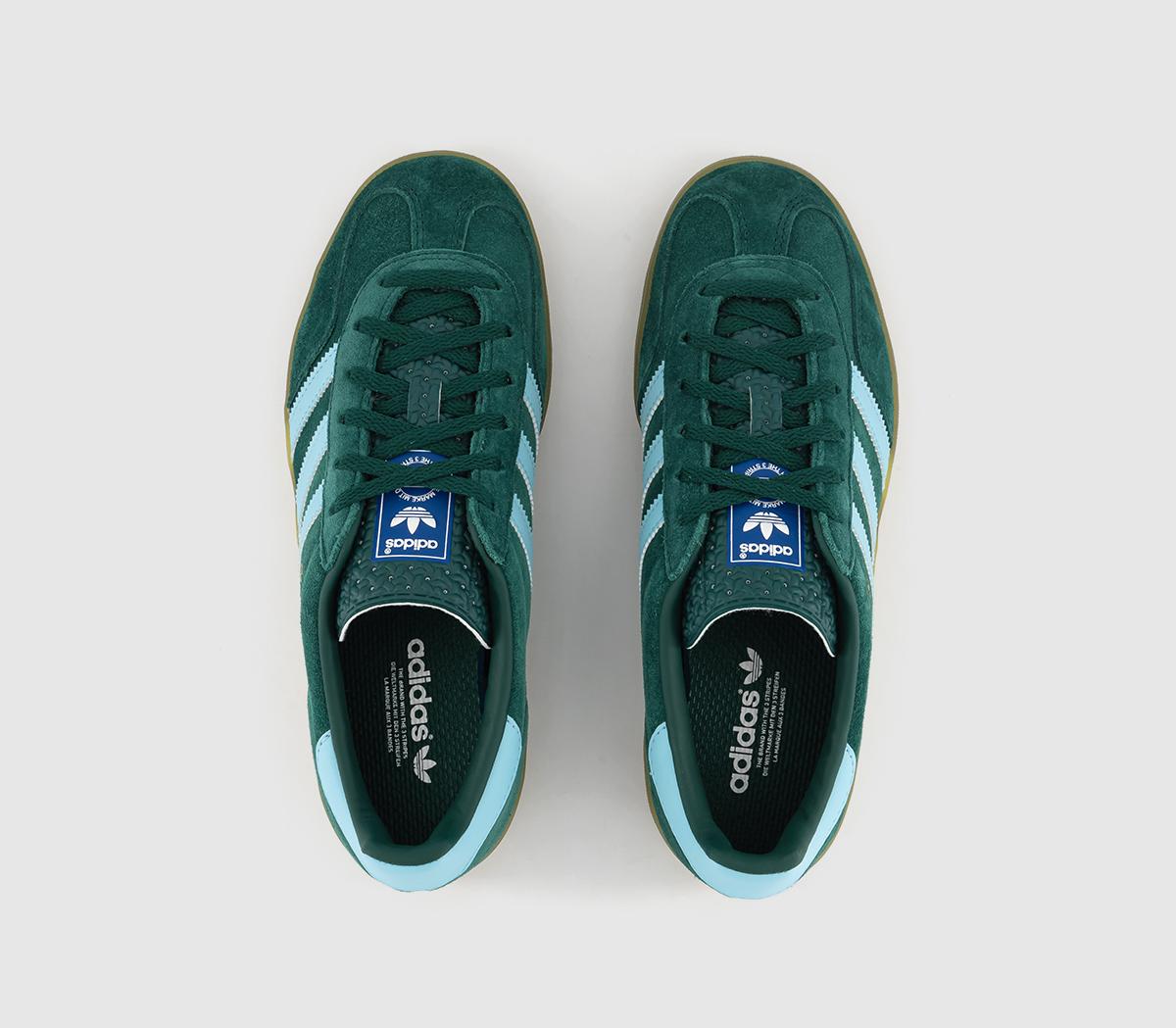 adidasGazelle Indoor Trainers Collegiate Green Hazy Sky Victory Gold