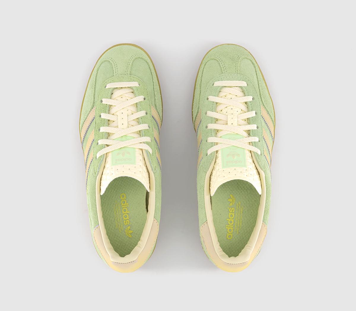 adidasGazelle Indoor TrainersSemi Green Spark Almost Yellow Cream White