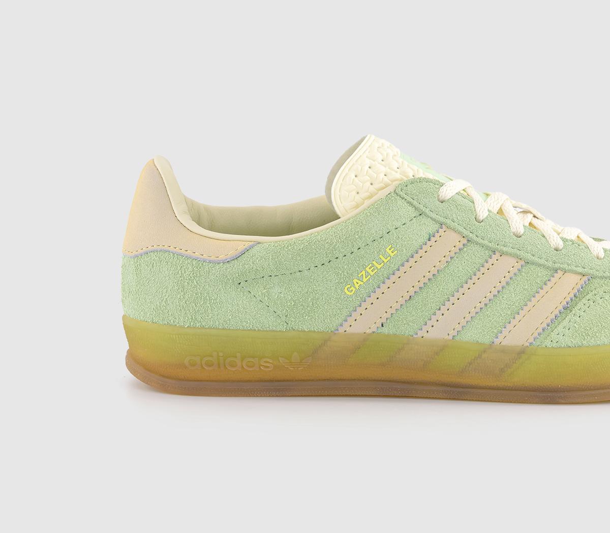 adidasGazelle Indoor TrainersSemi Green Spark Almost Yellow Cream White