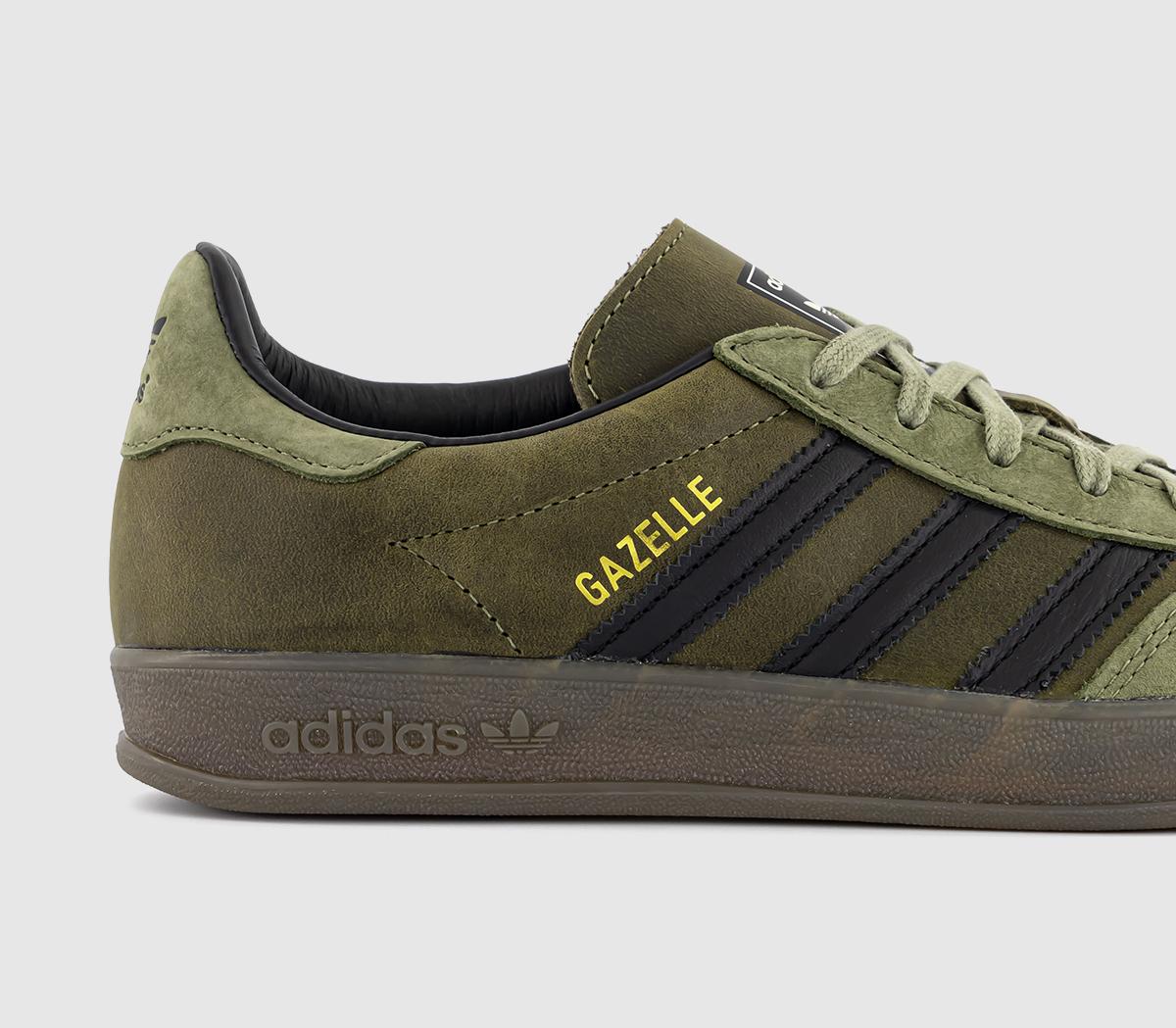 adidas Gazelle Indoor Trainers Focus Olive Core Black Gum