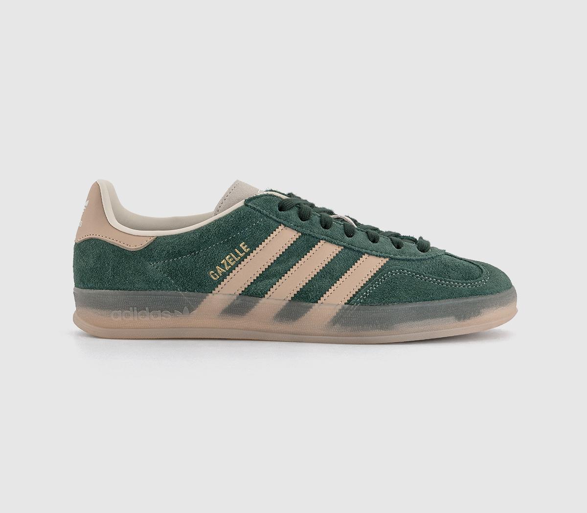 adidasGazelle Indoor TrainersShadow Green Warm Sandstone Wonder White