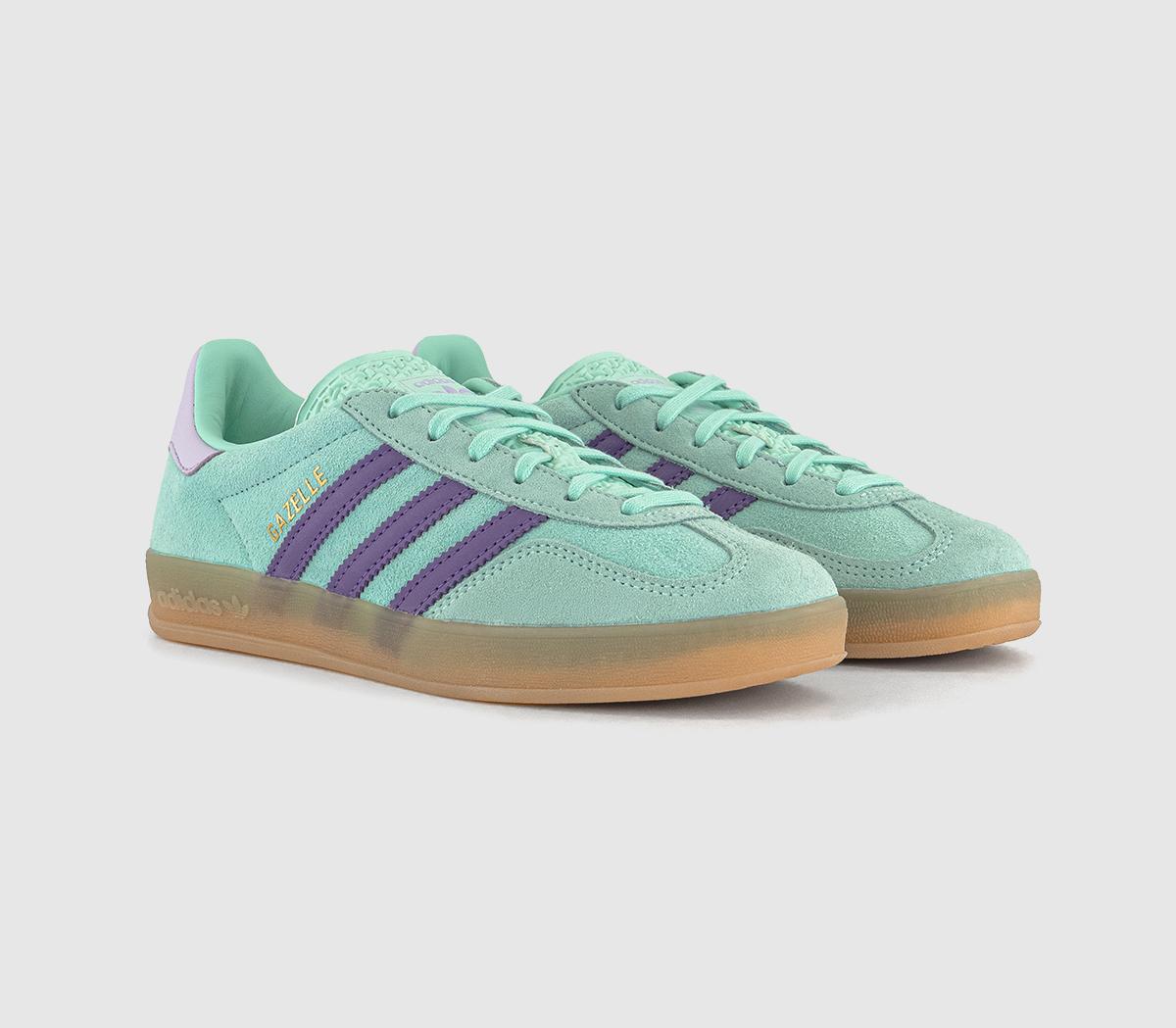 adidas Gazelle Indoor Trainers adidas Gazelle Indoor Trainers Clear Mint Active Purple Ice Lavender