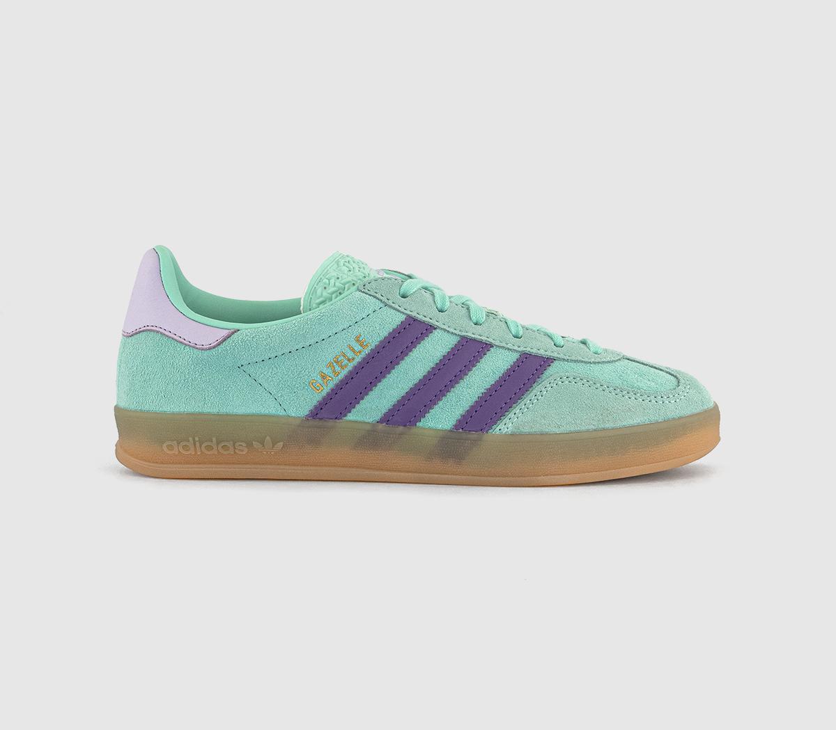 adidasGazelle Indoor Trainers adidasGazelle Indoor TrainersClear Mint Active Purple Ice Lavender