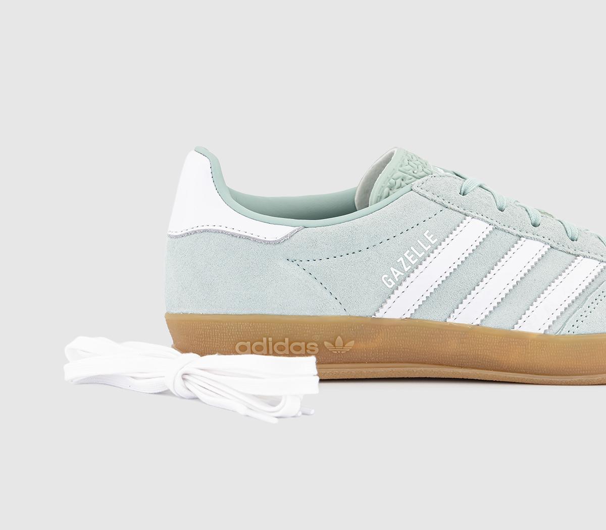 adidasGazelle Indoor Trainers adidasGazelle Indoor TrainersAsh Green White Gum