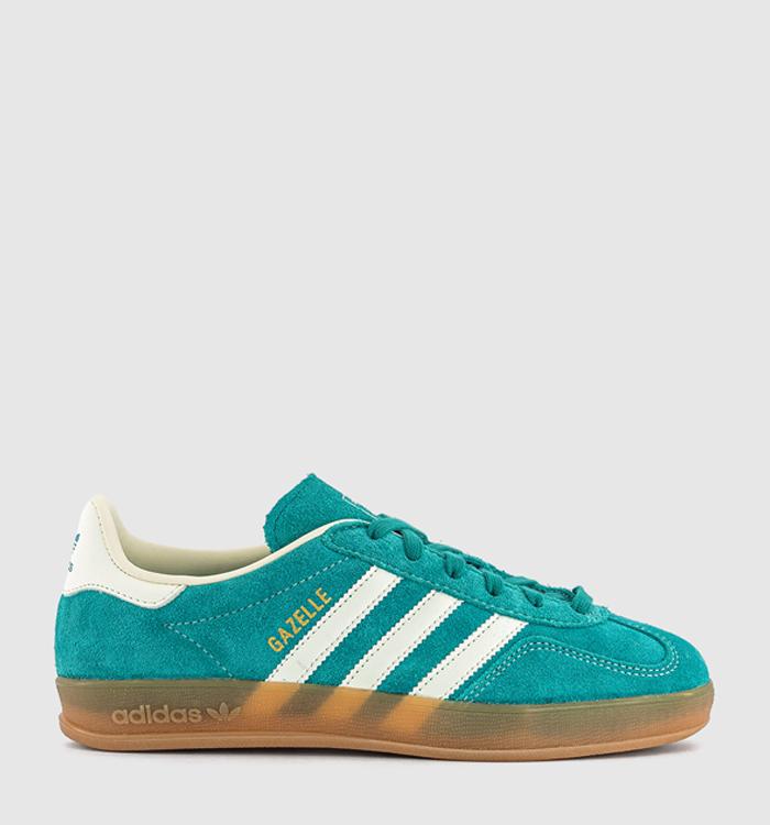 adidas Gazelle Indoor Trainers Pure Teal Offwhite Gold Metallic