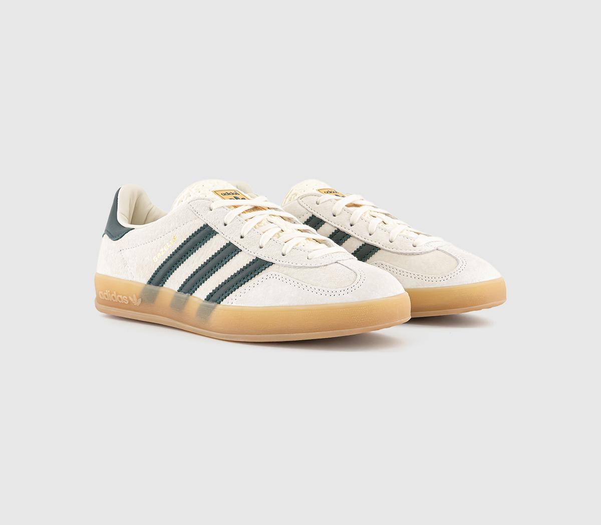 adidasGazelle Indoor TrainersCream White Collegiate Green Gum
