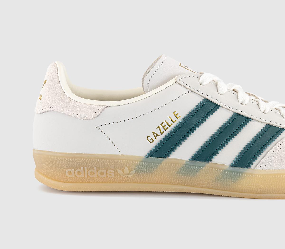 adidasGazelle Indoor TrainersCream White White Collegiate Green Gum