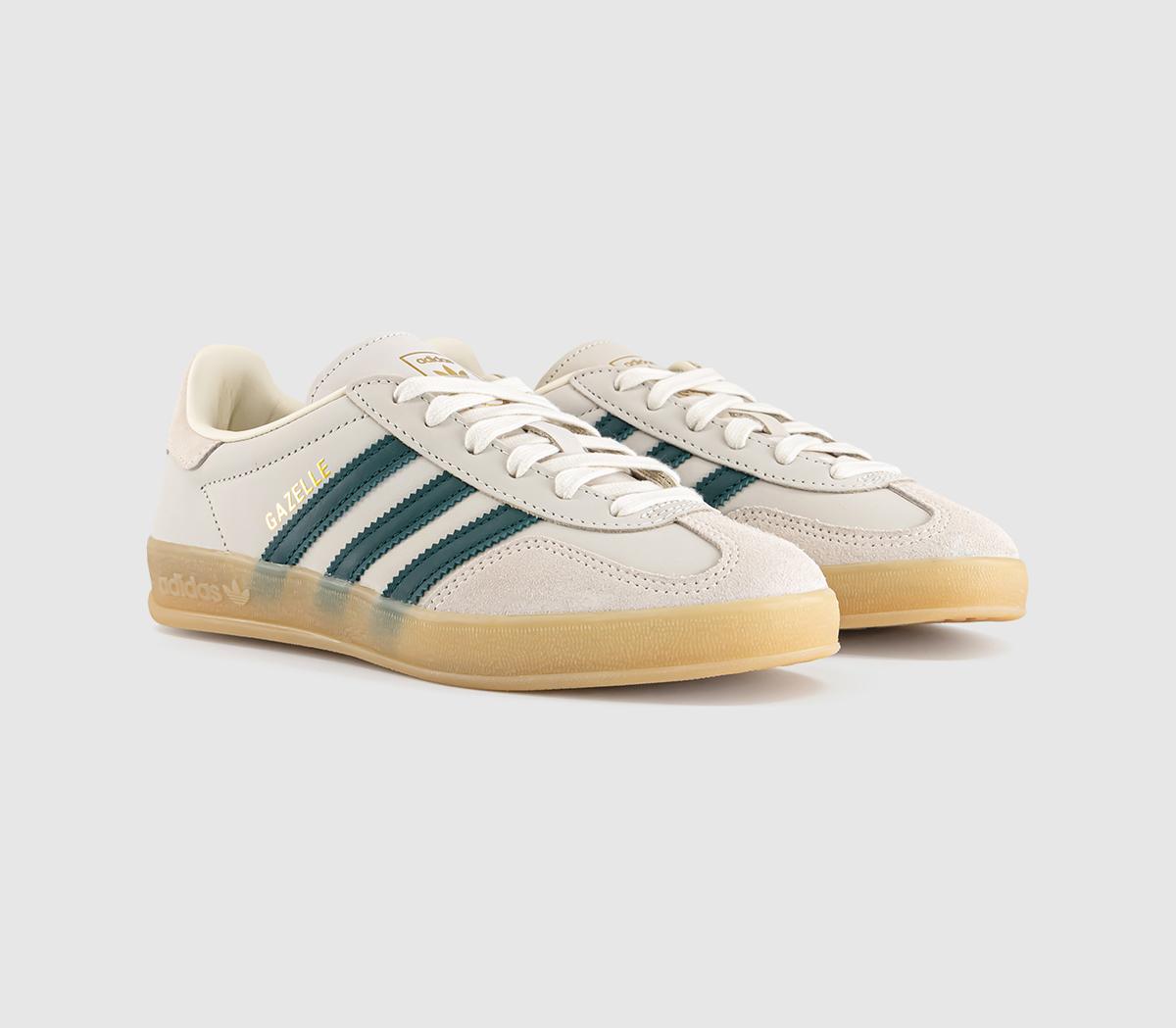 adidas Gazelle Indoor Trainers Cream White White Collegiate Green