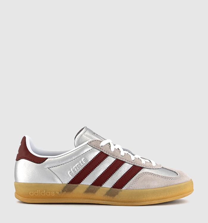adidas Gazelle Indoor Trainers Silver Metallic Shadow Red Gum