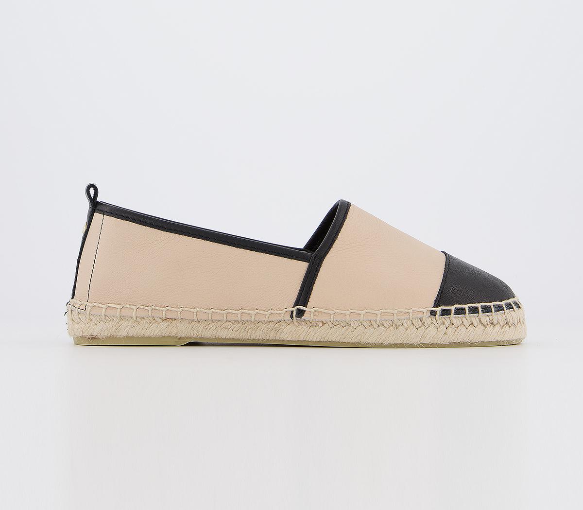 OFFICELucky Espadrilles With Toe CapNude And Black Mix