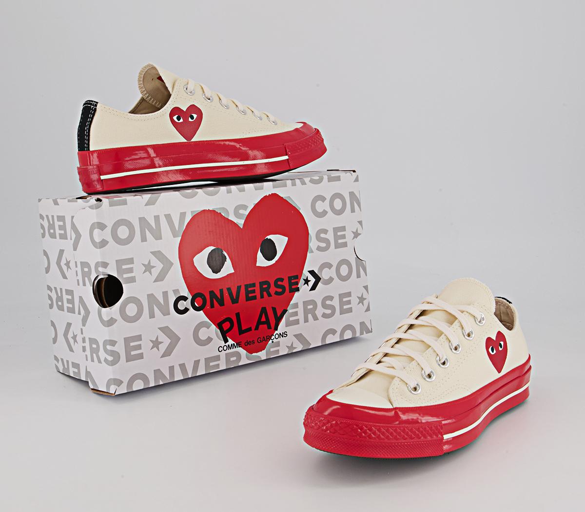 Comme Des Garcons Ct Lo 70s X Play Cdg Trainers Comme Des Garcons Ct Lo 70s X Play Cdg Trainers Beige Red