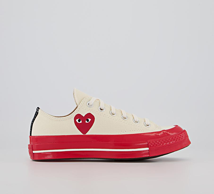 Comme Des GarconsConverse Chuck Taylor Low 70s X PLAY CDG TrainersBeige Red