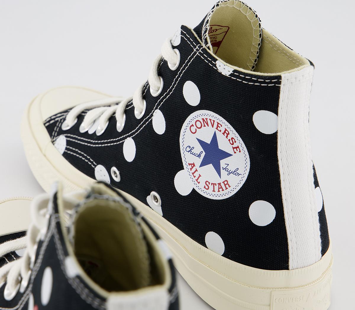 Comme Des GarconsConverse Chuck Taylor Hi 70s X PLAY CDG TrainersPolka Black