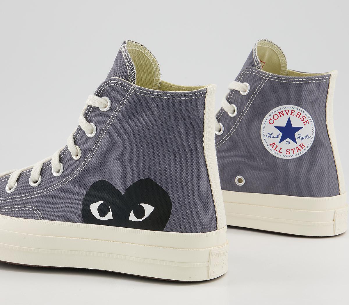 Comme Des Garcons Converse Chuck Taylor Hi 70s X PLAY CDG Trainers Grey ...