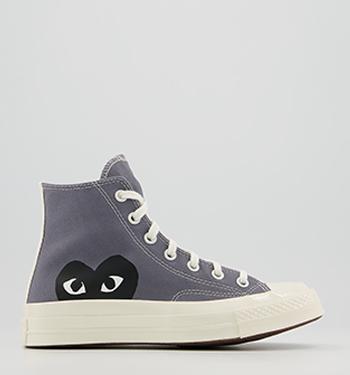 Comme Des Garcons Converse Chuck Taylor Hi 70s X PLAY CDG Trainers Grey