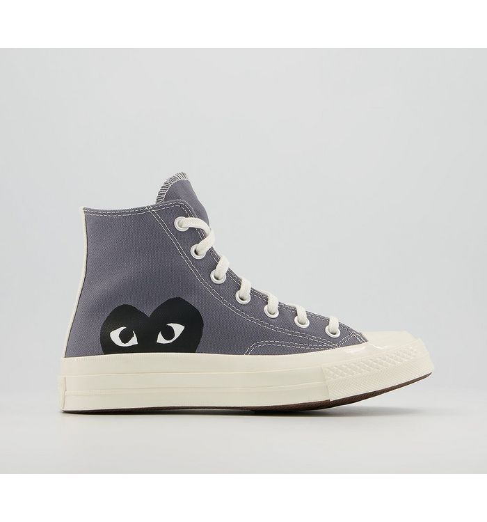 Comme Des Garcons Converse Chuck Taylor Hi 70s X Play Cdg Trainers Grey Canvas