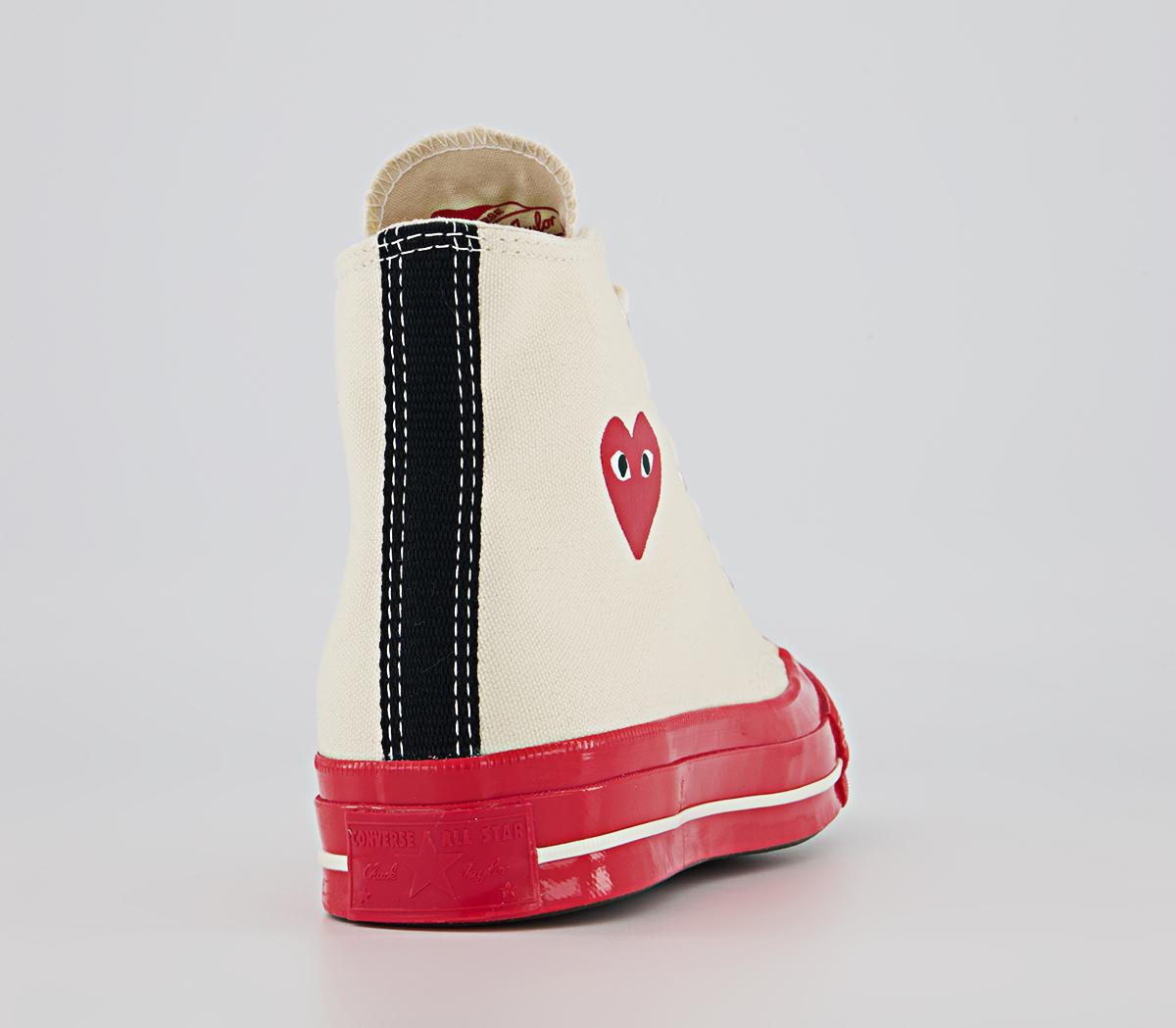 Comme Des Garcons Ct Hi 70s X Play Cdg Trainers Comme Des Garcons Ct Hi 70s X Play Cdg Trainers Beige Red