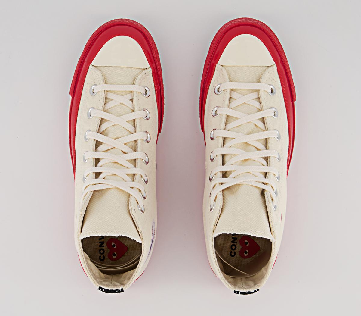 Comme Des Garcons Ct Hi 70s X Play Cdg Trainers Comme Des Garcons Ct Hi 70s X Play Cdg Trainers Beige Red