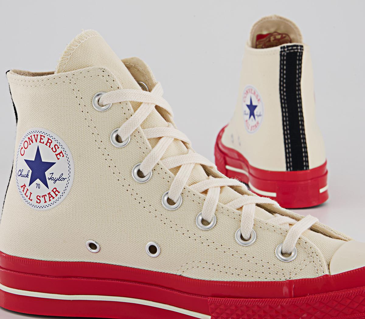 Comme Des Garcons Ct Hi 70s X Play Cdg Trainers Comme Des Garcons Ct Hi 70s X Play Cdg Trainers Beige Red