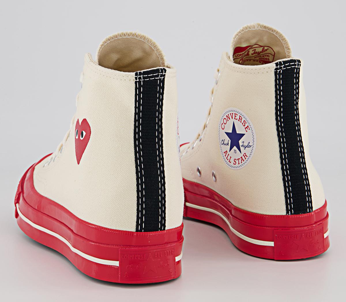 Comme Des Garcons Ct Hi 70s X Play Cdg Trainers Comme Des Garcons Ct Hi 70s X Play Cdg Trainers Beige Red