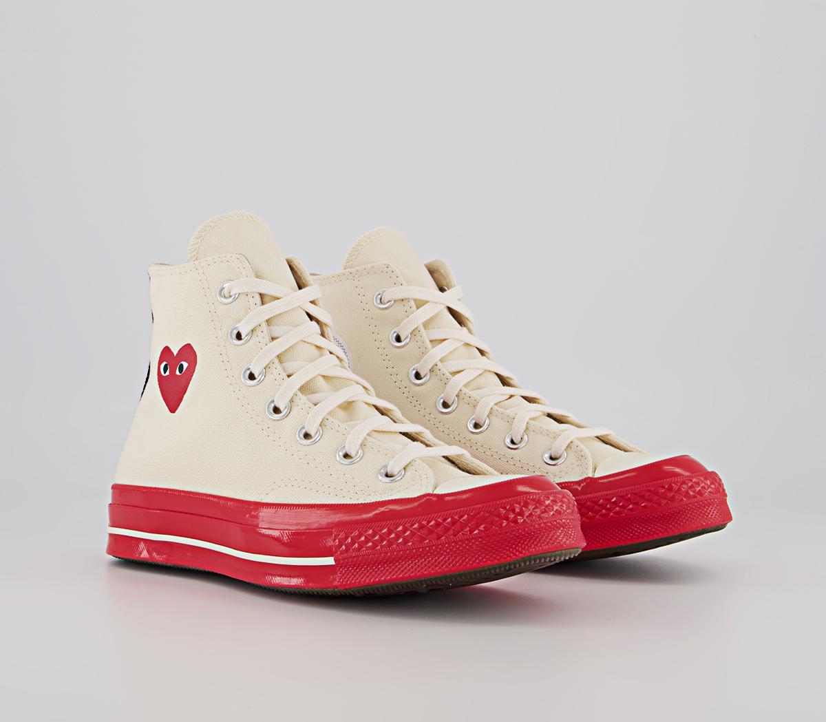 Comme Des Garcons Ct Hi 70s X Play Cdg Trainers Comme Des Garcons Ct Hi 70s X Play Cdg Trainers Beige Red