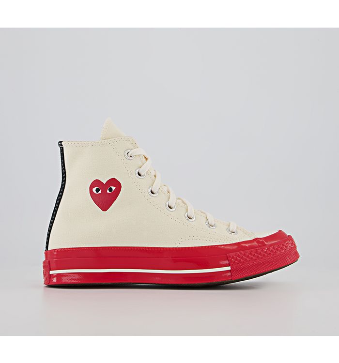 Comme Des Garcons Ct Hi 70 S X Play Cdg Trainers Beige Red In Natural