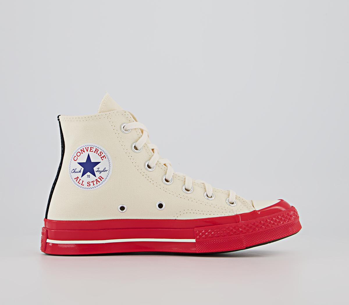 Comme Des Garcons Ct Hi 70s X Play Cdg Trainers Comme Des Garcons Ct Hi 70s X Play Cdg Trainers Beige Red