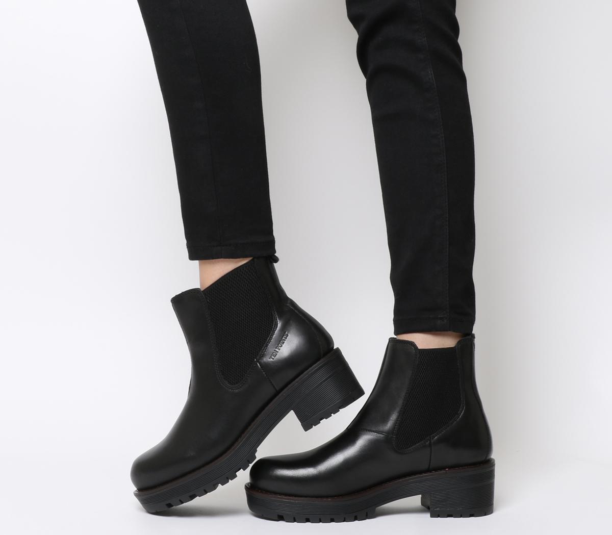 Ten Points Clarisse Chelsea Boots New Black Nubuck - Women's Ankle Boots