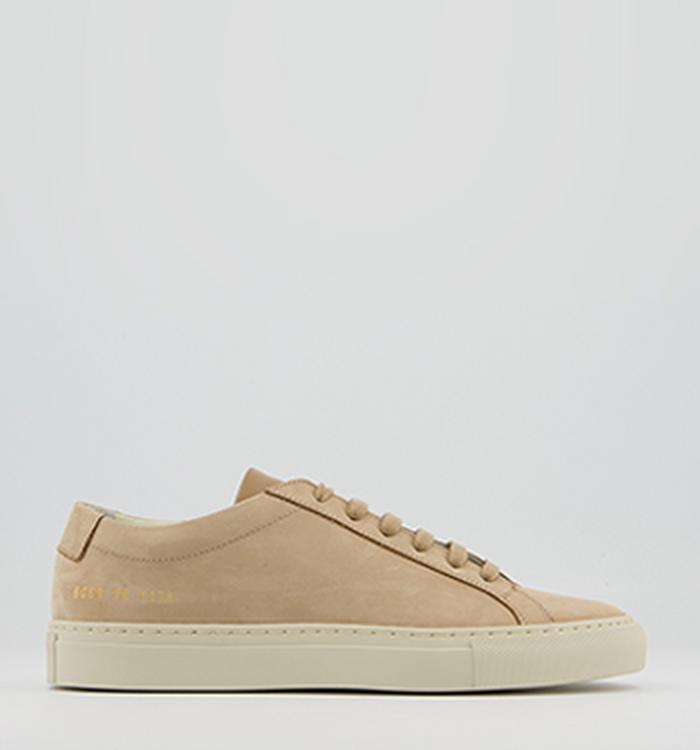 Common Projects Achillies Low Trainers W Nubuck Dark Nude