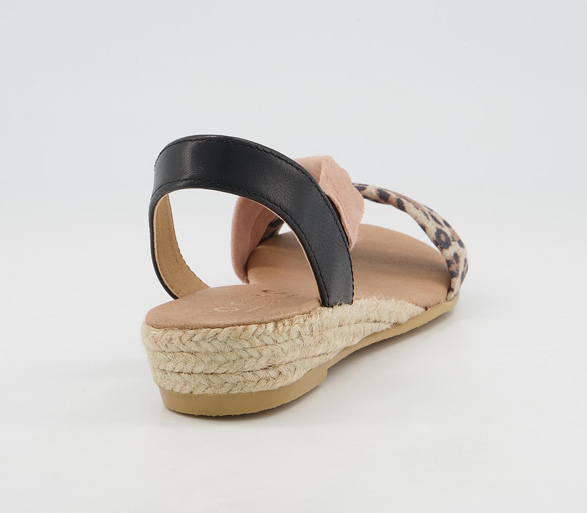 Office Heidi Espadrille Sandals Office Heidi Espadrille Sandals Leopard Nude Black Leather Mix