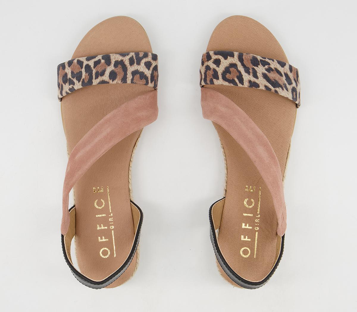 Office Heidi Espadrille Sandals Office Heidi Espadrille Sandals Leopard Nude Black Leather Mix