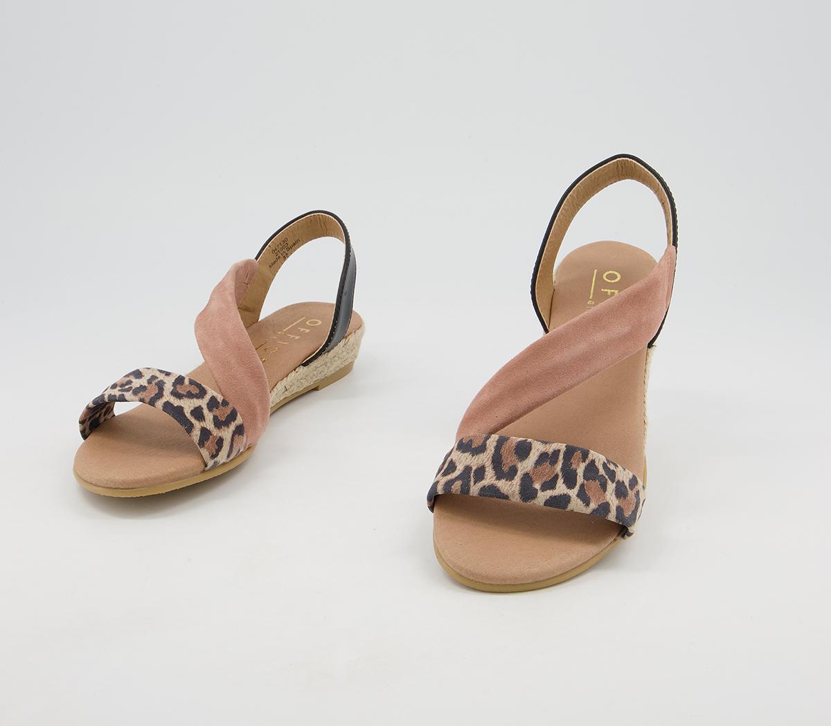 Office Heidi Espadrille Sandals Office Heidi Espadrille Sandals Leopard Nude Black Leather Mix
