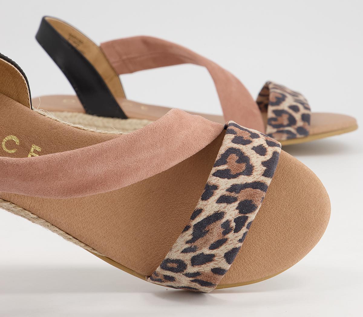 Office Heidi Espadrille Sandals Office Heidi Espadrille Sandals Leopard Nude Black Leather Mix