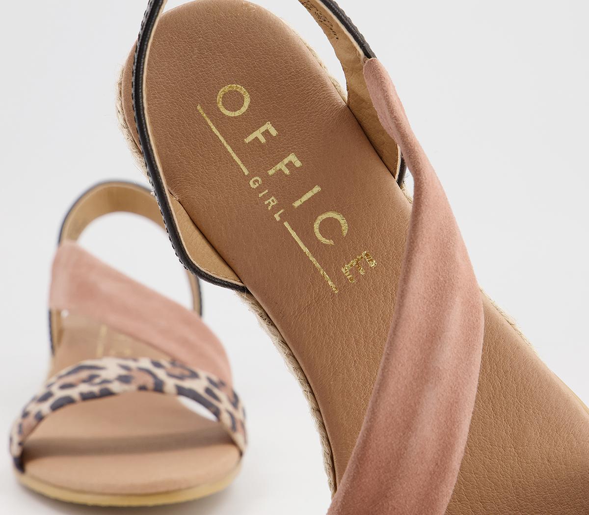 Office Heidi Espadrille Sandals Office Heidi Espadrille Sandals Leopard Nude Black Leather Mix
