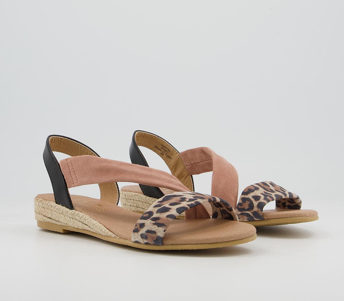 Office Heidi Espadrille Sandals Office Heidi Espadrille Sandals Leopard Nude Black Leather Mix