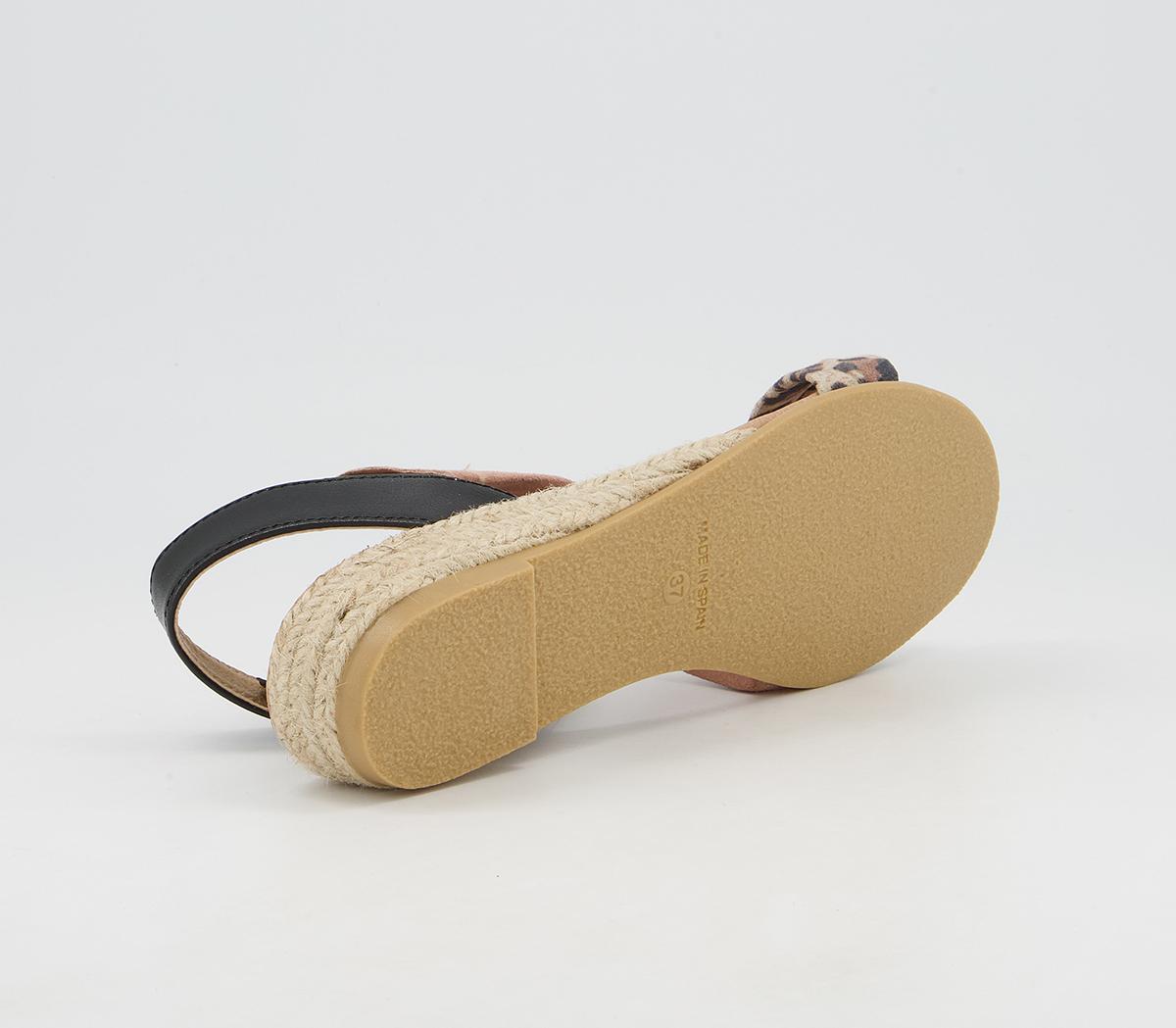 Office Heidi Espadrille Sandals Office Heidi Espadrille Sandals Leopard Nude Black Leather Mix