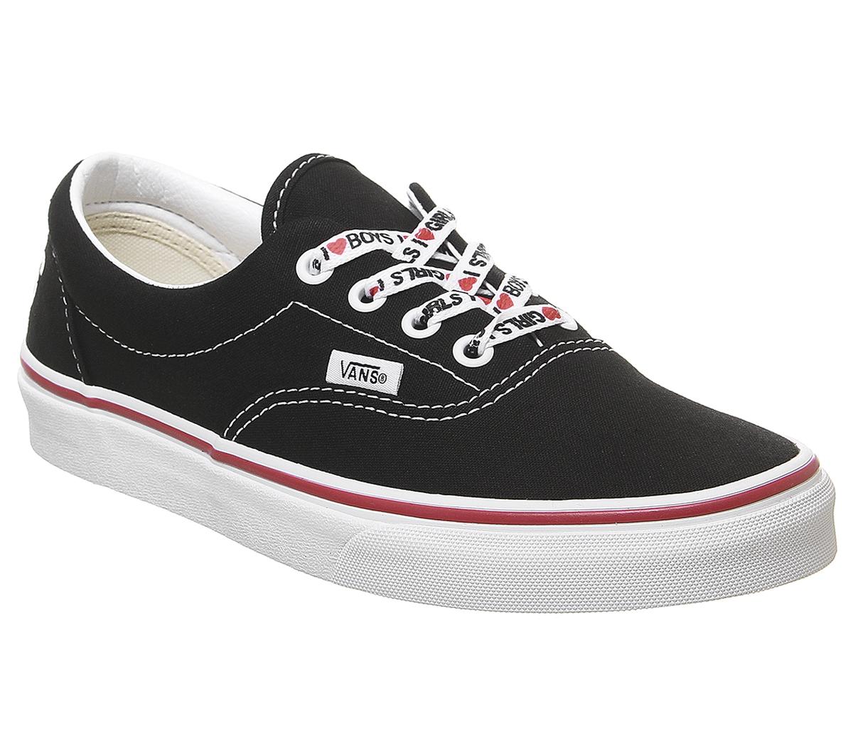 Vans Era Trainers Black White I Heart Women s Trainers