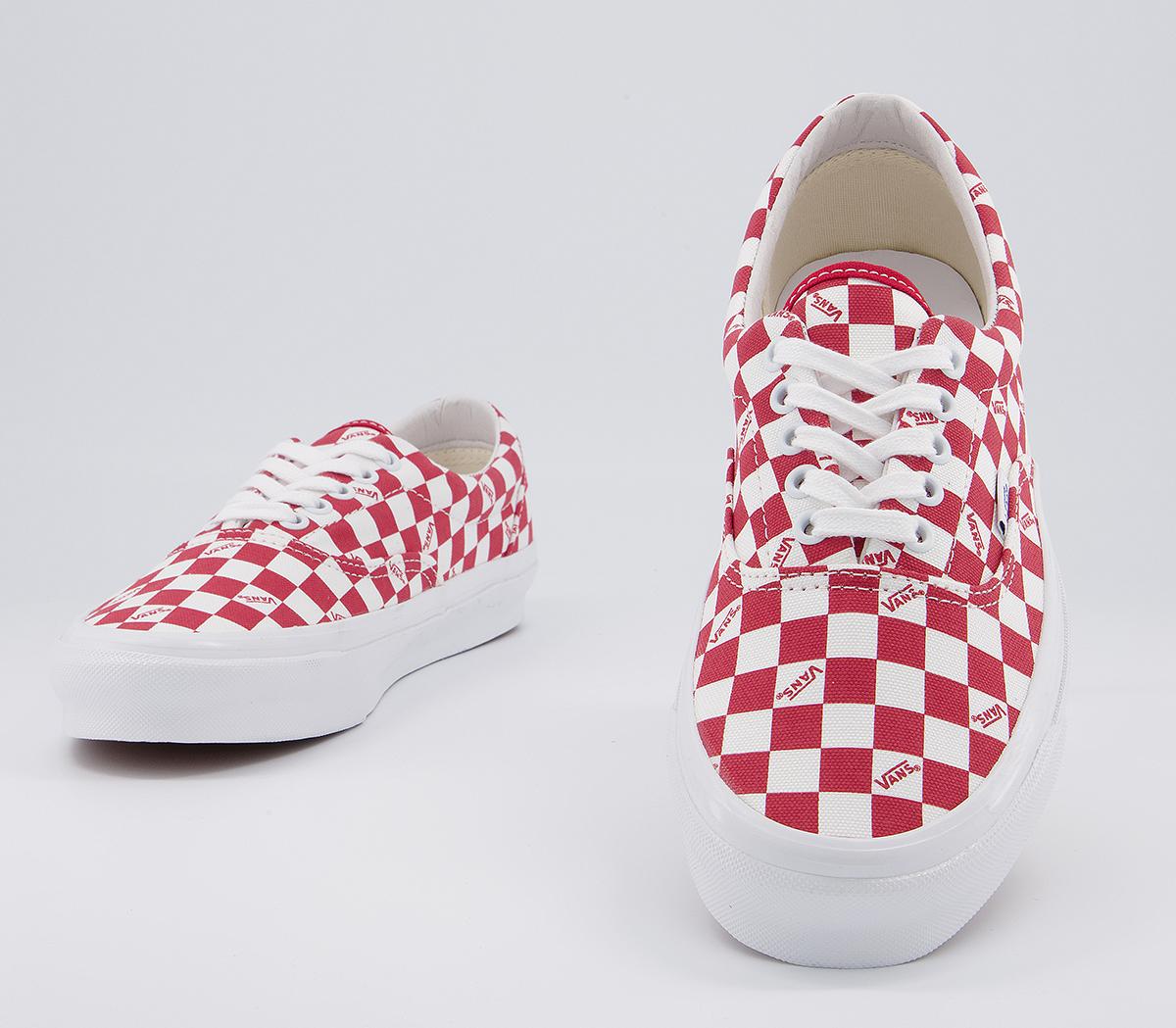 Vans Vault Og Era Lx Trainers Vans Vault Og Era Lx Trainers Checkerboard Logo Racing Red
