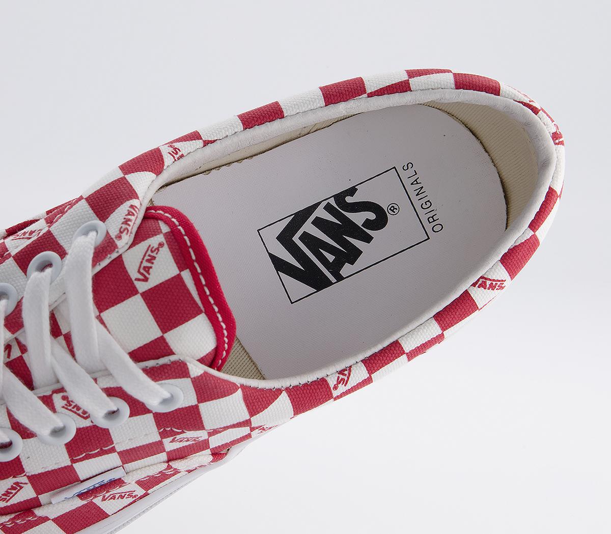 Vans Vault Og Era Lx Trainers Vans Vault Og Era Lx Trainers Checkerboard Logo Racing Red