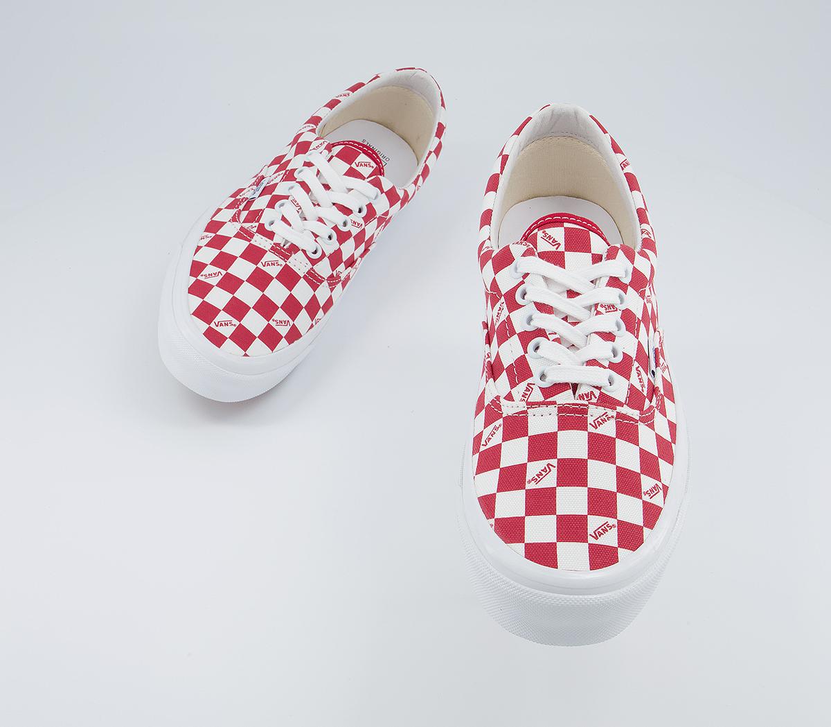Vans Vault Og Era Lx Trainers Vans Vault Og Era Lx Trainers Checkerboard Logo Racing Red