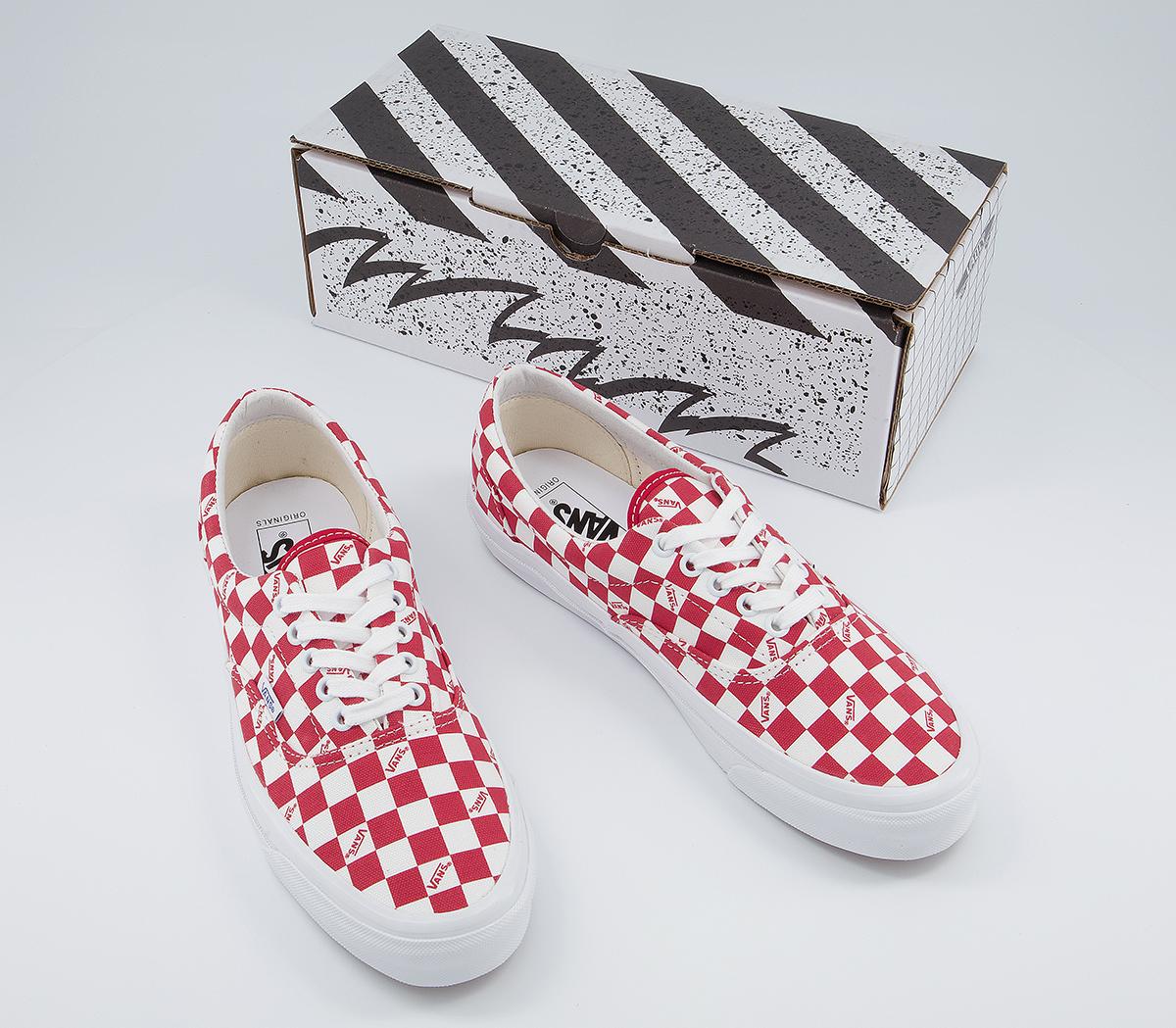 Vans Vault Og Era Lx Trainers Vans Vault Og Era Lx Trainers Checkerboard Logo Racing Red