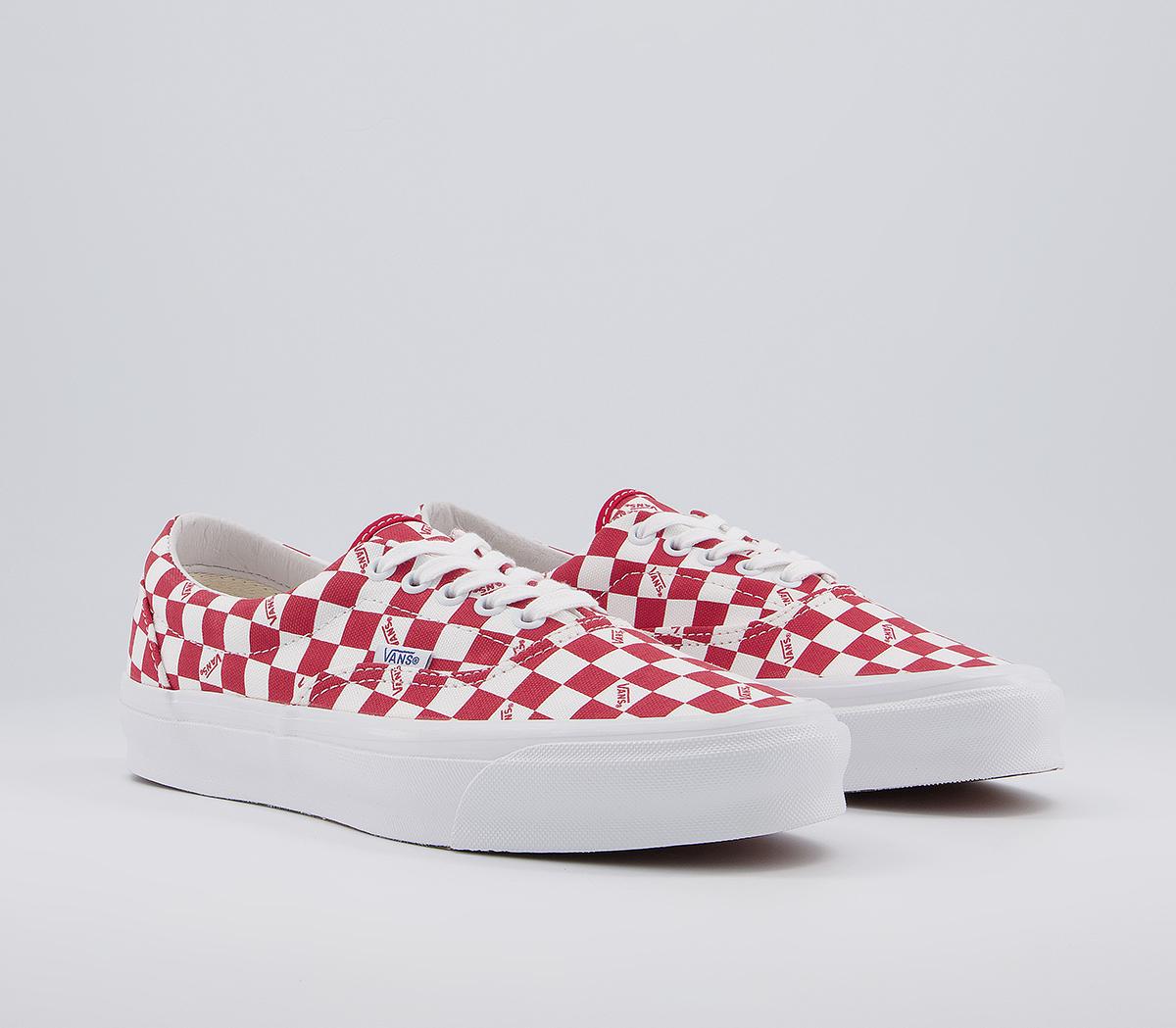 Vans Vault Og Era Lx Trainers Vans Vault Og Era Lx Trainers Checkerboard Logo Racing Red