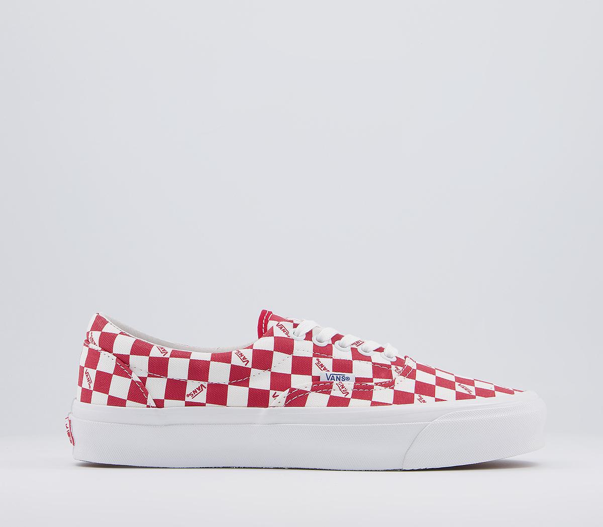 vans vault checkerboard red